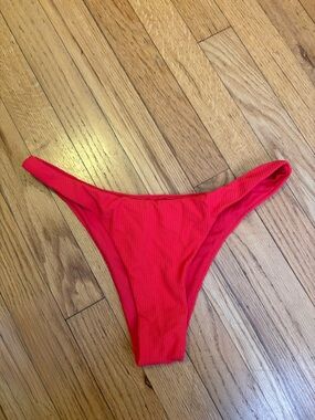 Toast Swim Fire Coral Ribbed Bikini Bottoms